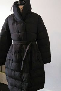 Black double breasted puffer coat